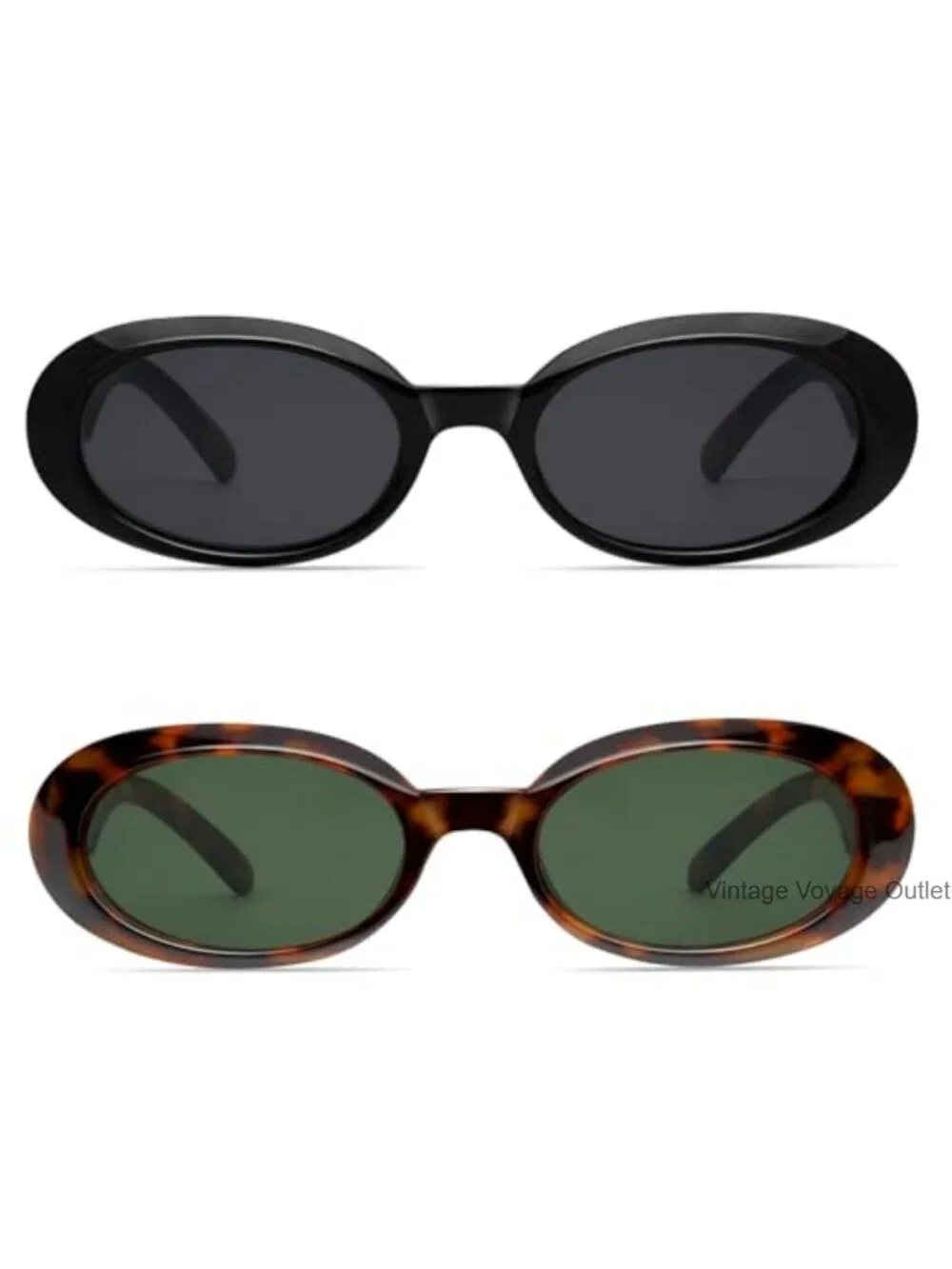 Retro Oval Sunglasses 2-Pack Small 90s Vintage UV Protection